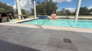 A little dip on the pool