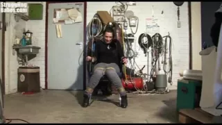 Struggling Babe Chairtied Cleavegagged