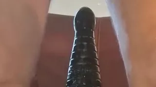 Extreme Solo Toy Session Close up Big Dildo