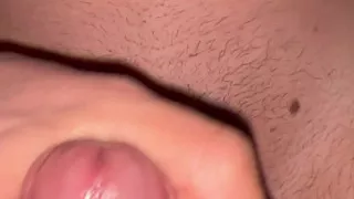 I spit on my cock and cum on me