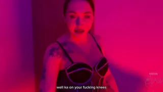 Slavic Trans Domme Humiliates a Slave