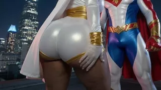 Petite Superheroine Showing and Twerking Her Massive Ass