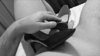 Flat Neighbor's Metallic Blue Office Heels with Red Soles 38