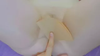 drinking tea straight from her swollen cunt