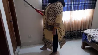 Indian Maid Fucked by Boss While Sweeping Office - Big Ass Creampie