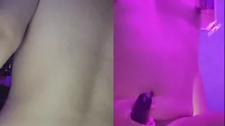 Trans girl is recorded from two different angles