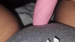 Girl, playing with her pussy, with a hammer big vibes.