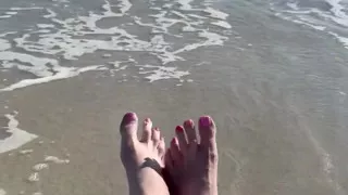 Waves Crashing on Size 16 Feet & Legs