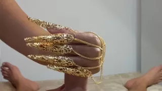 My Golden Predator Claws Make Your Cock Crazy - Handjob Tease & Intense Loud Orgasm POV
