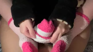 A mountain of softness with my fuzzy socks