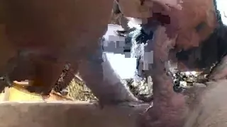 Lucky dude gets sucked off by gorgeous slut, then gets his asshole licked