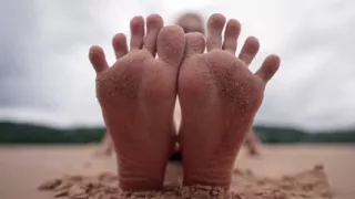Worship My Feet on Public Beach and Get My Permission to Cum
