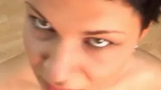 Big Dick Guy Gets His Dick Sucked by a Pretty Whore with Cute Short Hair