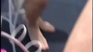 Sexy petite brunette takes DP during gangbang with muscular studs outdoors