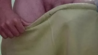 Tease abs bulge cock white sweat pants