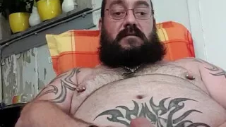Jerking off naked on the balcony