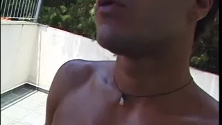 Impressive shemale fucks guy's asshole outdoors after blowjob