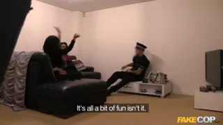 Fake Cop - Sasha Kas & Channel Get Into a Heated Dispute but Quickly Settle When a Fake Cop Joins for a 3some