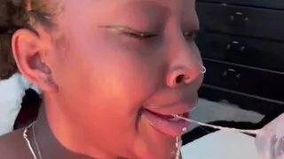 Ebony Suck Dildo Blowjob
