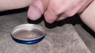Play, Edge and Leak Lots of Sperm Precum Spunk. Close up Thick Cum Load. Swallow My Own Load