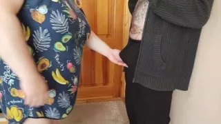 morning boner and masturbation of my cock by stepmom to cum