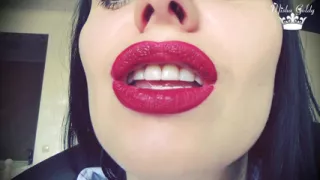 Smoke from dark red big lips