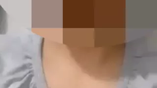 shows off her big natural breasts, in a video call