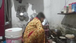 When the stepsister was cooking in the kitchen