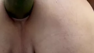 A little veggie fun with big cucumber stretching my asspussy