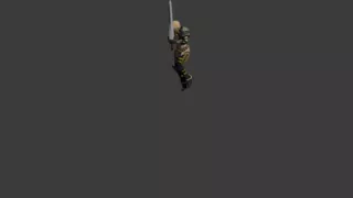 a girl dancing with sword