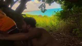 Chubby Gay Sucking or Stranger on the Beach