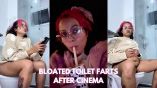 Bloated Toilet Farts After Huge Milkshake in the Cinema