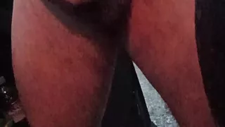 Strip and cum after walk in countryside