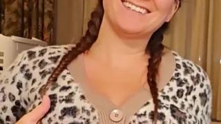 My 36f owner demanded I play with my boobs at home and in public in fetish sweaters. I gladly obeyed her massaging my big tits