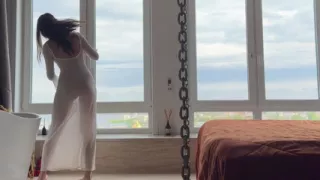 teasing cleaning lady home