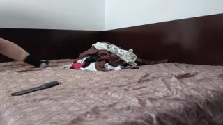 Sexy Latina Tries on and Cuts Clothes
