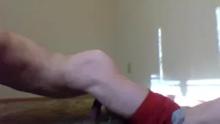 Horny Transgirl Humping Her Floor, in Only Shoes and Shorts