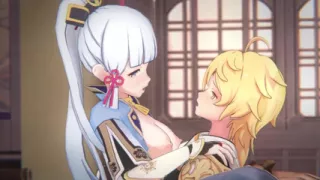 Genshin Impact - Ayaka and Aether Passionate Sex Scene - Sweet Moaning - 3D Hentai Animation
