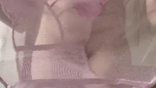 I Try on New Pink Transparent Panties on My Shaved Pussy