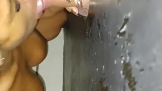 I Fucked Hard in the Gloryhole While the Cuckold Filmed