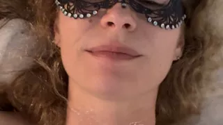 Sucking big balls for a pearl necklace
