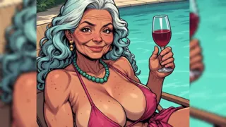 Tits Out Relaxing Poolside (ai Art)