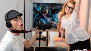 Mature Club - Juicy Redhead Showhost Lenka Seduces Her New Cameraman Bruno Baxter