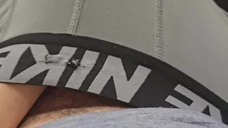 I cum inside a condom then in my Nike compression boxers