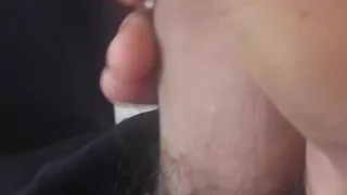 I'm masturbating right now, shaking my penis vigorously, trying to get the water out