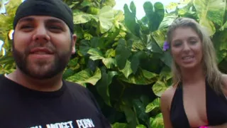 Hot Blonde Neighbor Fingers Herself Outdoors Then Dildo Fucks Indoors