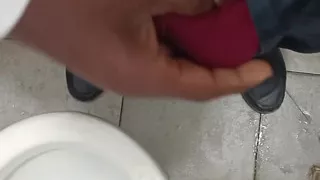 Tamil Young Boy Masturbating in Bathroom with Office Uniform.
