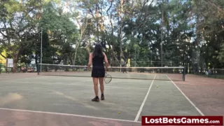 Rafaela and Igor Are Taking Their Strip Tennis Match Outside