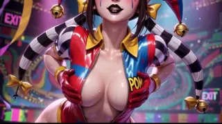 Clown Girl Covered in Thick Cum - Ahegao & Tit Play Compilation