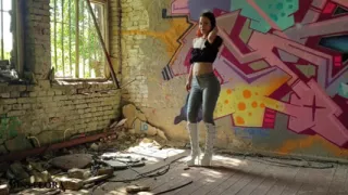 Walking and Teasing in My White Boots - Parts 1 and 2